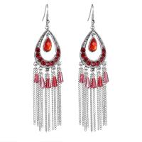 Fashion Fringe Earrings, Zinc Alloy, vintage & fashion jewelry & for woman & with rhinestone 65mm 