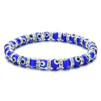 Evil Eye Schmuck Armband, Glasperlen, mit Zink-Legierung Perle, Modeschmuck & unisex & mit Strass, keine, Länge:ca. 7.09 ZollInch, verkauft von PC