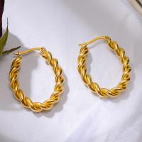 Stainless Steel Hoop Earring, 304 Stainless Steel, Vacuum Ion Plating, fashion jewelry & for woman, golden 