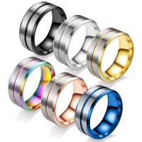 Acier inoxydable 304 bague, bijoux de mode & unisexe & normes différentes pour le choix, plus de couleurs à choisir, 8mm, Vendu par PC