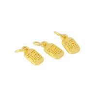 Zinc Alloy Jewelry Pendants, Rectangle, gold color plated, DIY, golden 