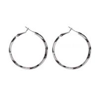 Pendientes Aro de Aleación de Zinc, Donut, chapado en color de plata, Joyería & para mujer & hueco, plateado, 45x45mm, Vendido por Par