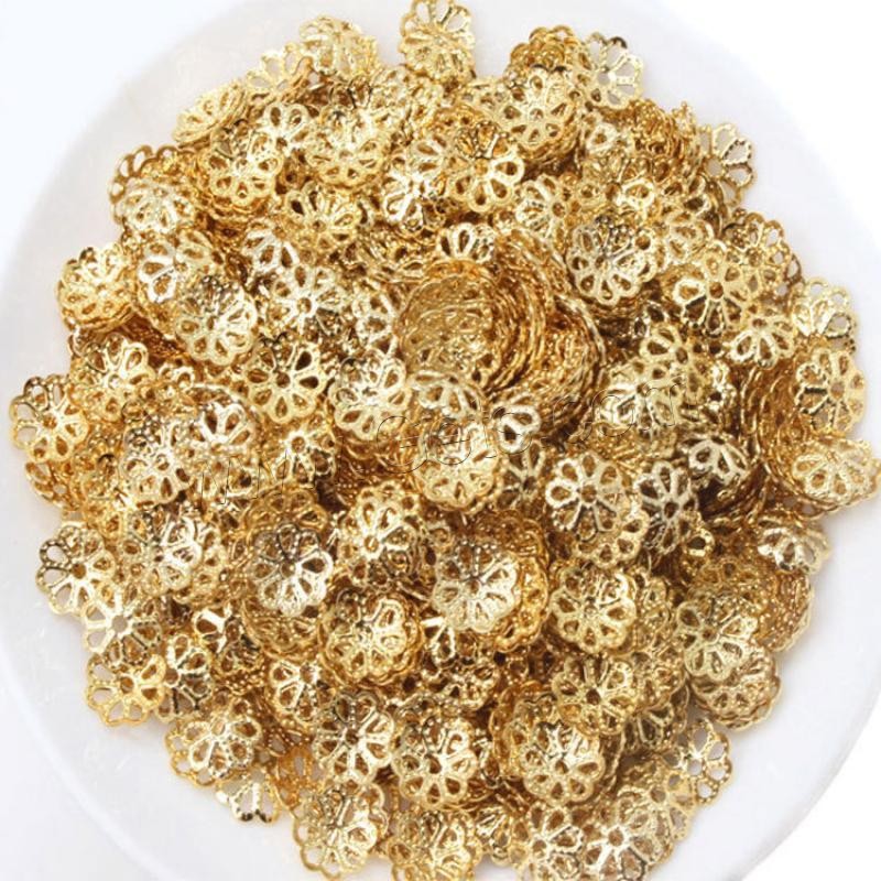 Brass Bead Cap, Flower, plated, DIY & different size for choice, more colors for choice, Sold By PC