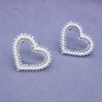 Rhinestone Zinc Alloy Brooch, Heart, plated, for woman & with rhinestone & hollow 