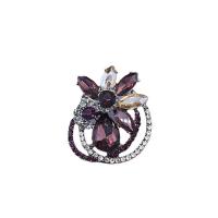 Rhinestone Zinc Alloy Brooch, with Crystal, for woman & with rhinestone & hollow 