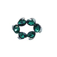 Crystal Brooch, Zinc Alloy, with Crystal, for woman & with rhinestone & hollow, green 