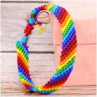 Polyester Bracelet, Adjustable & Unisex, multi-colored, 10mm Approx 18-38 cm 