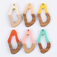 Original Holz Anhänger, mit Harz, Epoxidharzklebstoff, unisex & hohl, keine, 18x38mm, ca. 10PCs/Tasche, verkauft von Tasche