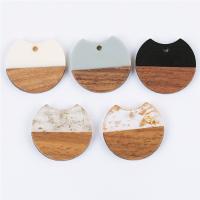 Original Holz Anhänger, mit Harz, Epoxidharzklebstoff, unisex, keine, 25x23mm, ca. 10PCs/Tasche, verkauft von Tasche