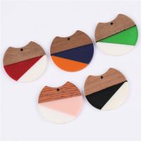 Original Holz Anhänger, mit Harz, Epoxidharzklebstoff, Patchwork & unisex, keine, 37x34mm, ca. 10PCs/Tasche, verkauft von Tasche