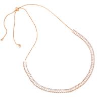 Collier en laiton cubique Zircon Micro Pave, Placage de couleur d'or, pavé de micro zircon & pour femme, plus de couleurs à choisir .4 pouce, Vendu par PC