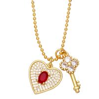 Collier en laiton cubique Zircon Micro Pave, Placage de couleur d'or, pavé de micro zircon & pour femme, plus de couleurs à choisir .9 pouce, Vendu par PC