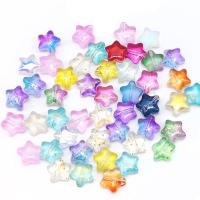 Perles de Murano feuille d'or, chalumeau, étoile, DIY, couleurs mélangées, 8mm, Environ Vendu par sac