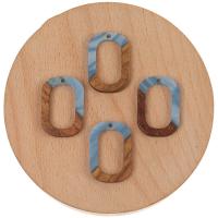 Original Holz Anhänger, mit Harz, Rechteck, Epoxidharzklebstoff, unisex & hohl, keine, 19x28mm, ca. 10PCs/Tasche, verkauft von Tasche