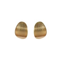 Brass Stud Earring, real gold plated, fashion jewelry & for woman, golden 