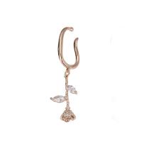 Befestiger Zirkonia Messing Ohrring, Rose, Plating Champagner Gold, Modeschmuck & Micro pave Zirkonia & für Frau, Champagner, 15x50mm, verkauft von PC