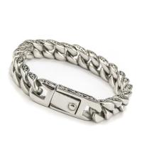 Titanium Steel Bracelet, Vacuum Ion Plating, fashion jewelry & for man, original color, 195mm 