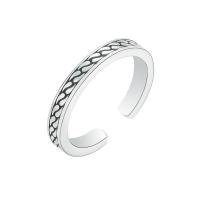 Plata de ley 925 Anillo de dedo Cuff, chapado en platina real, Ajustable & para mujer, Blanco, Vendido por UD