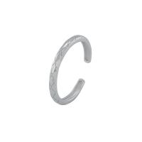 Plata de ley 925 Anillo de dedo Cuff, chapado en platina real, Ajustable & para mujer, Blanco, Vendido por UD