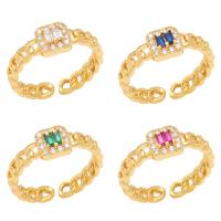 Cubic Zirconia Micro Pave Brass Finger Ring, gold color plated, micro pave cubic zirconia & for woman 7mm 