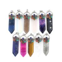 Gemstone Zinc Alloy Pendants, with Gemstone & Unisex 