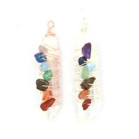 Gemstone Zinc Alloy Pendants, with Gemstone & Clear Quartz, fashion jewelry & Unisex 