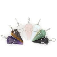 Zinc Alloy Pendulum Pendant, with Gemstone & Unisex 