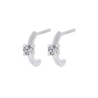 Silver Earring Zircon pavent Sterling, Argent sterling 925, Placage, pavé de micro zircon & pour femme, plus de couleurs à choisir Vendu par PC