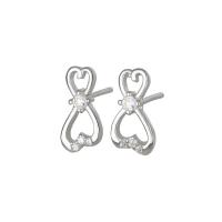 Silver Earring Zircon pavent Sterling, Argent sterling 925, Placage, pavé de micro zircon & pour femme & creux, plus de couleurs à choisir Vendu par PC