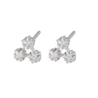 Silver Earring Zircon pavent Sterling, Argent sterling 925, Placage, pavé de micro zircon & pour femme, plus de couleurs à choisir Vendu par PC