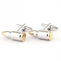 Brass Cufflinks, Bullet, plated, for man 