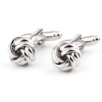 Brass Cufflinks, Flower, platinum color plated, for man 