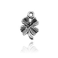 Zinc Alloy Clover Pendant, Four Leaf Clover, antique silver color plated, DIY 