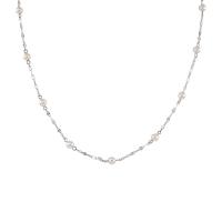 Collar de perlas de plástico, metal, con Perlas plásticas, con 6cm extender cadena, Esférico, chapado en color de plata, Joyería & ajustable & para mujer, plateado, longitud:aproximado 41 cm, Vendido por UD