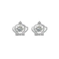 Silver Earring Zircon pavent Sterling, Argent sterling 925, couronne, Placage, pavé de micro zircon & pour femme, plus de couleurs à choisir Vendu par PC