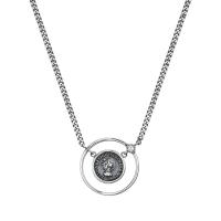 Collier de bijoux en argent , Argent sterling 925, Plaqué de platine, bijoux de mode & pour femme & creux, blanc, 21mm Environ 17.7 pouce, Vendu par PC