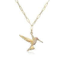 Collier en laiton cubique Zircon Micro Pave, oiseau, Plaqué or 18K, styles différents pour le choix & pavé de micro zircon & pour femme, Or, 450mm, Vendu par PC