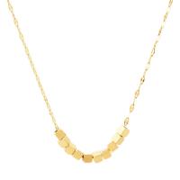 Collar de Acero Inoxidable, acero inoxidable 316L, con 1.96inch extender cadena, Cúbico, chapado en oro de 18 K, cadena de ondas & para mujer, longitud:aproximado 15.7 Inch, Vendido por UD