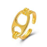 Brass Cuff Finger Ring, plated, fashion jewelry & for woman 18mm 