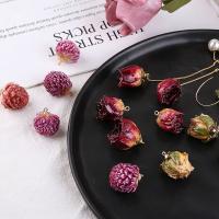 Dried Flower Pendant, with Zinc Alloy, gold color plated, DIY & epoxy gel 