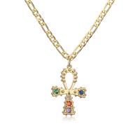 Collier en laiton cubique Zircon Micro Pave, Plaqué or 18K, pavé de micro zircon & pour femme, plus de couleurs à choisir Environ 17.7 pouce, Vendu par PC