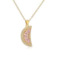 Collier en laiton cubique Zircon Micro Pave, Plaqué or 18K, pavé de micro zircon & pour femme, plus de couleurs à choisir Environ 17.7 pouce, Vendu par PC