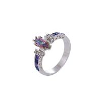 Zinc Alloy Finger Ring & micro pave cubic zirconia & for woman, original color 