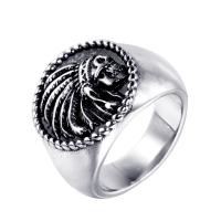 Titan Stahl Fingerring, Titanstahl, poliert, verschiedene Größen vorhanden & für den Menschen & Schwärzen, originale Farbe, 20mm, verkauft von PC