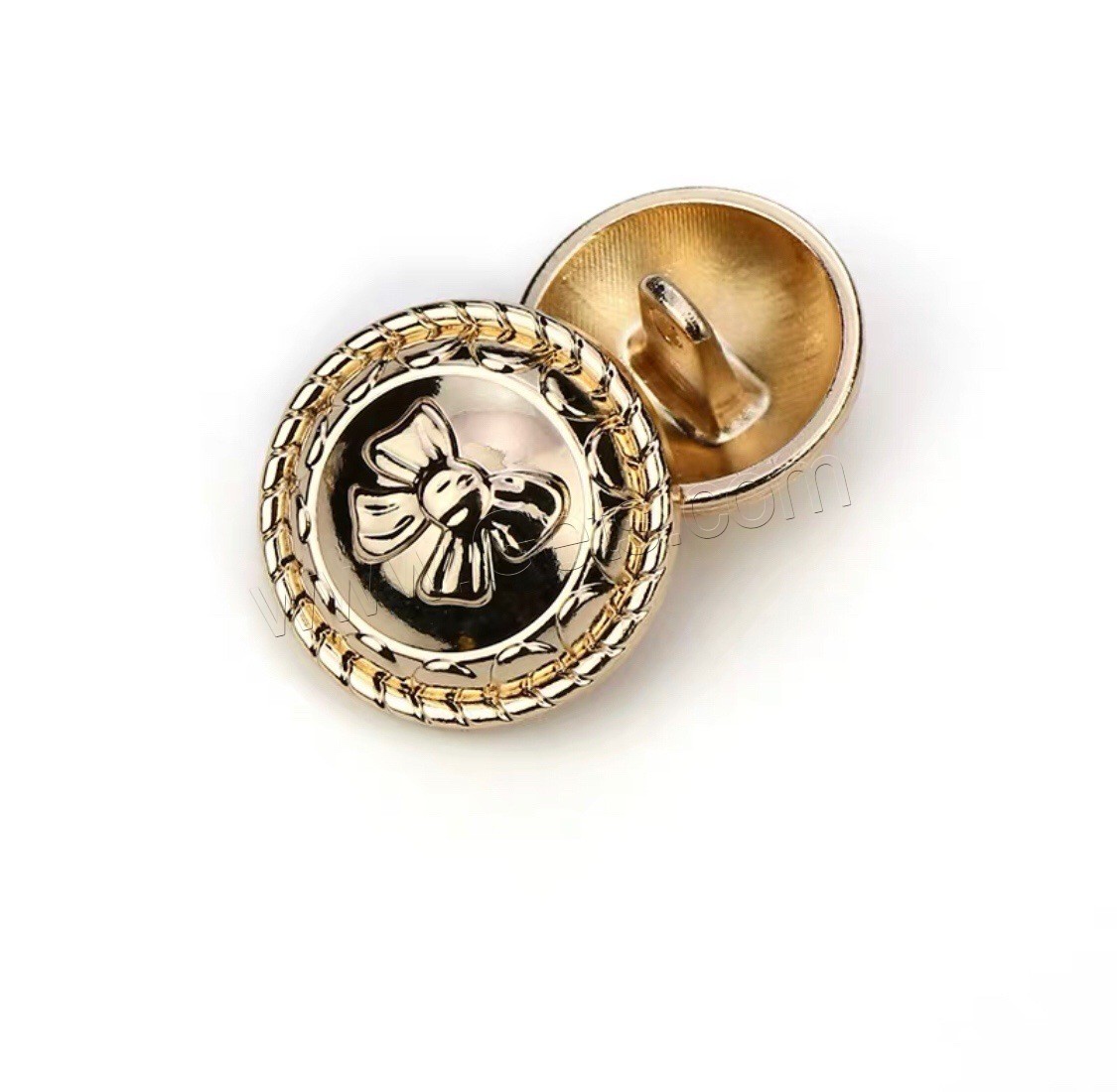 Zinc Alloy Shank Button, Round, plated, bowknot design & DIY & different size for choice, more colors for choice, Sold By PC