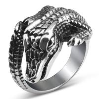 316 L Edelstahl Fingerring, Krokodil, verschiedene Größen vorhanden & für den Menschen & Schwärzen, originale Farbe, 21mm, Größe:7-14, verkauft von PC