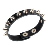 PU Leather Bracelet, with Zinc Alloy, punk style & for man 