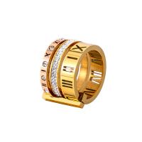 Titan Stahl Fingerring, Titanstahl, Vakuum-Ionen-Beschichtung, unisex & verschiedene Größen vorhanden & mit Strass, keine, 17x3mm, verkauft von PC