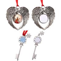 aleación de zinc Ornamentos colgantes de Navidad, chapado en color de plata, Diseño de Navidad & diferentes estilos para la opción, más colores para la opción, Vendido por UD