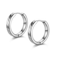 Acier titane Huggie Anneau d'oreille, poli, bijoux de mode & pour femme, couleur originale, 3mm,15mm, Vendu par paire